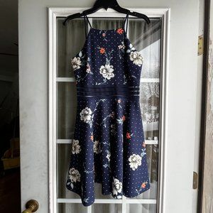 A never been worn size 3 Jodi Kristopher dark blue short dress.